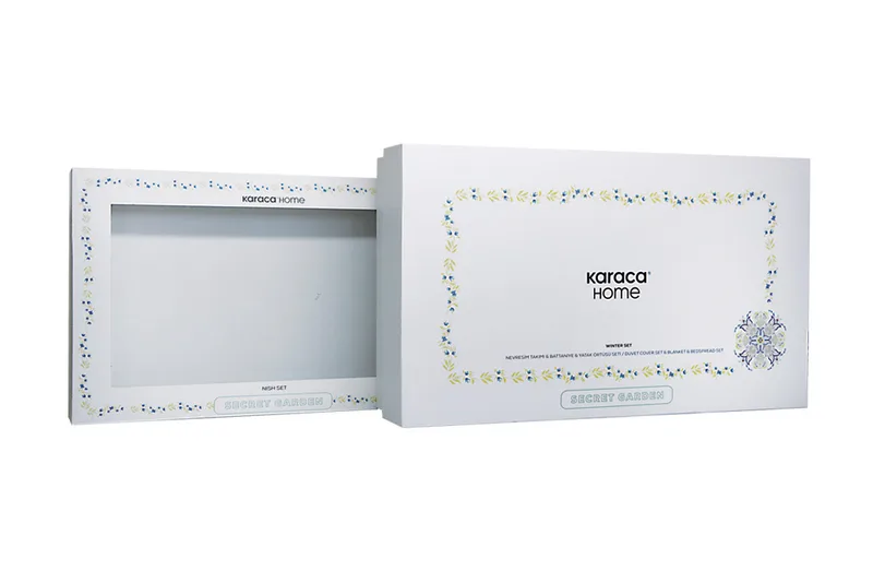 Windowed boxes for bedding and home-textile collections