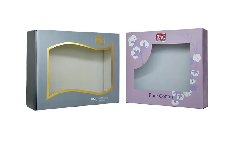 Windowed boxes for bedding and home-textile collections